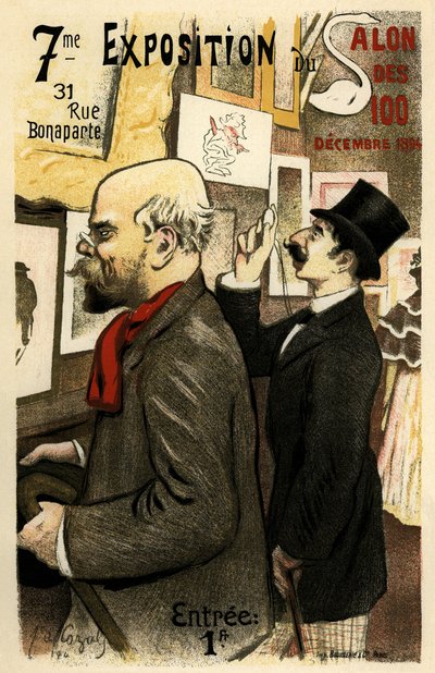7th Exhibition of the Salon des 100 December 1894 Poster, 1894 by Frederic Auguste Cazals
