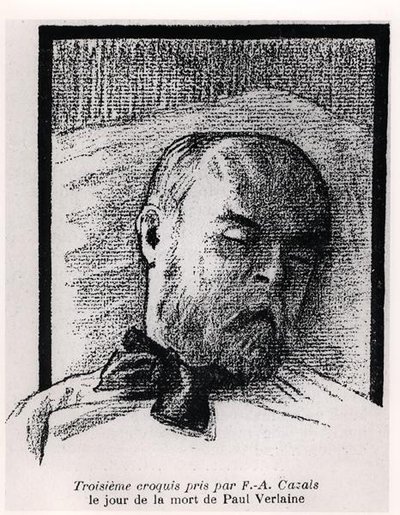 Sketch of Paul Verlaine on His Death Bed, from 