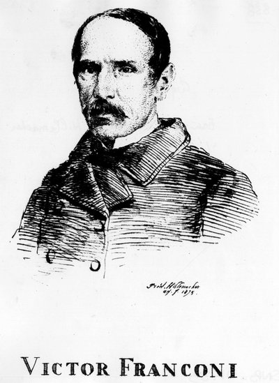 Circus: Etching by Frédéric Hillemacher, Portrait of Victor Franconi - in 