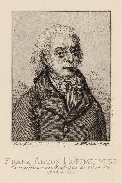Portrait of the Composer Franz Anton Hoffmeister, 1754-1812 by Frederic Desire Hillemacher