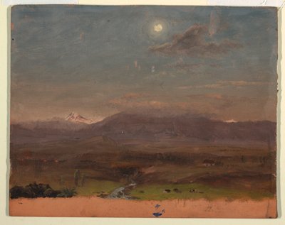 Colombia or Ecuador, Mountains, Moonlight by Frederic Edwin Church