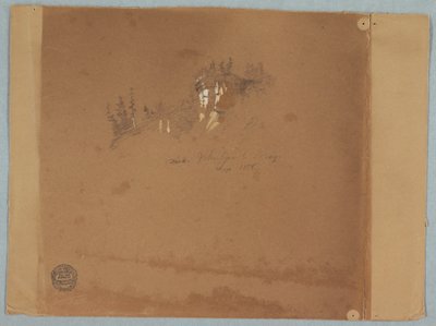 Niagara near the Whirlpool Showing Trees and a Rock, September 1858 by Frederic Edwin Church