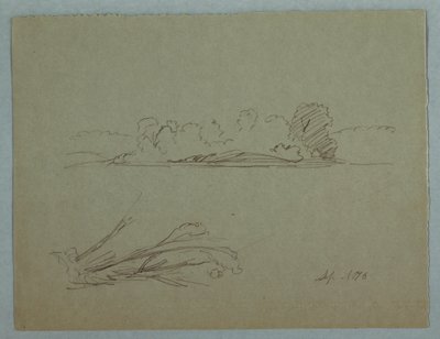 Botanical Sketches: Landscape, Trees at a Shore, September 1876 by Frederic Edwin Church