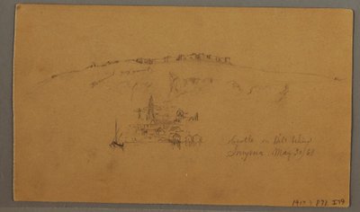 Castle, Minaret, Sailboats, House, May 1868 by Frederic Edwin Church