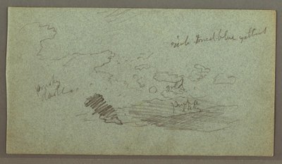 Drawing, Clouds Over Hill Range, Low Sun, Possibly 1874 by Frederic Edwin Church