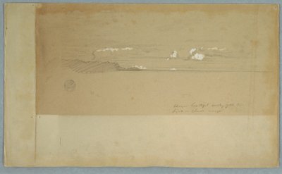 Drawing, Cloudy Sky Over Hilly and Wooded Landscape, possibly 1857 by Frederic Edwin Church