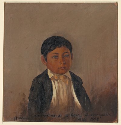 Colombia, Barranquilla, portrait of boy, May 1853 by Frederic Edwin Church