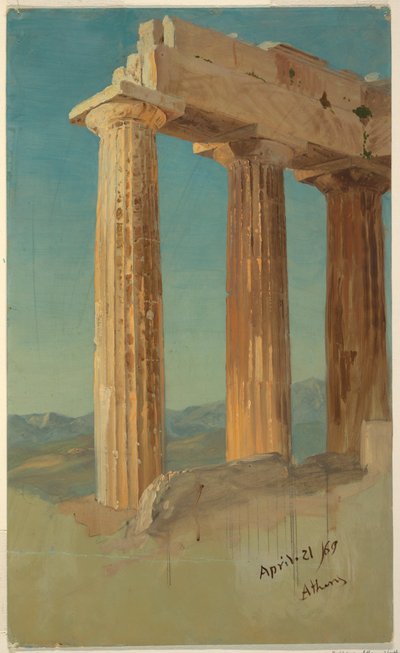 Columns of the Parthenon, Athens, April 21, 1869 by Frederic Edwin Church