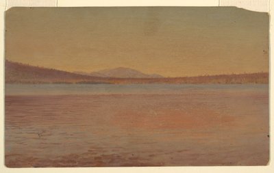 Distant View of Mounts Katahdin and Traveller Shown from Lake Millinocket, 1870–80 by Frederic Edwin Church