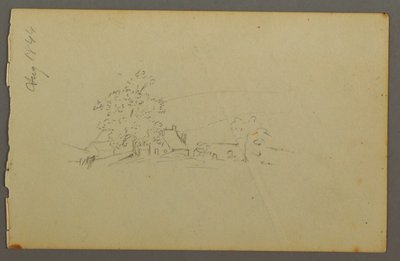 Distant Farm Buildings, 1844 by Frederic Edwin Church