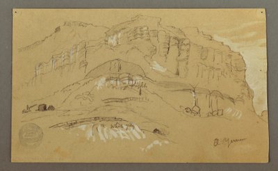 El Yemen Valley, Arabia: Rock Wall, February 20, 1868 by Frederic Edwin Church
