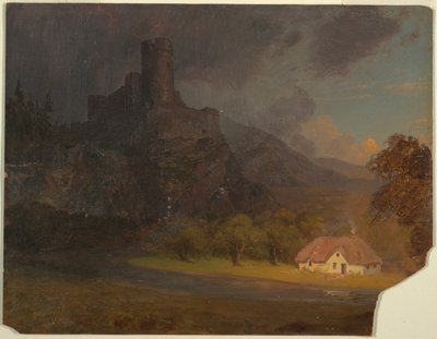 English Castle and Cottage, ca. 1844 by Frederic Edwin Church