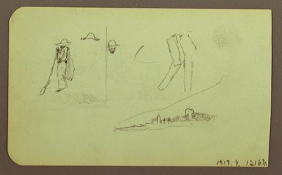 Factory; Verso: Figures, 1883 by Frederic Edwin Church