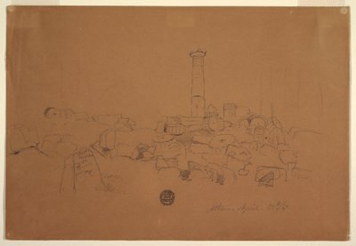 Fallen Column, Temple of Olympian Zeus, Athens, April 24, 1869 by Frederic Edwin Church