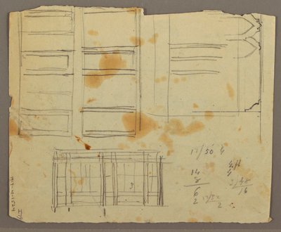 Figure Sketches; Verso: Bookcase, 1853 by Frederic Edwin Church