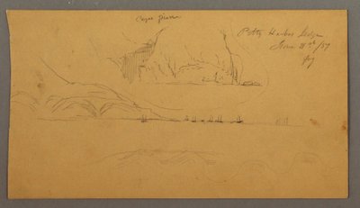 Harbor, Sailboats, Mountains, June 21, 1859 by Frederic Edwin Church