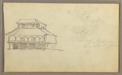 House, Botanical Sketch, Ecuador or Colombia, 1857 by Frederic Edwin Church