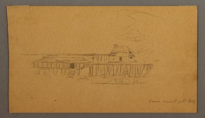 House and Dock, possibly 1859 by Frederic Edwin Church