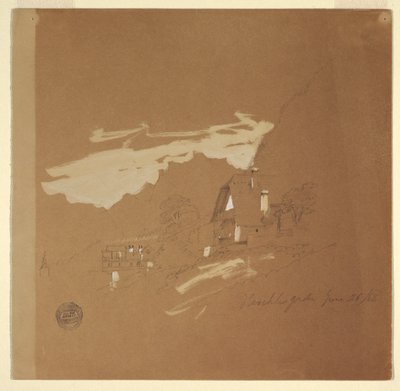 Houses near Berchtesgaden, Bavaria, July 26, 1868 by Frederic Edwin Church