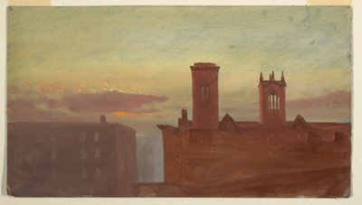 Housetops, Hudson, ca. 1867 by Frederic Edwin Church