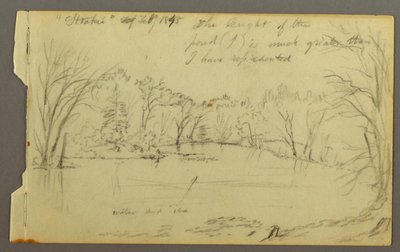Htakie (?) Pond Bordered by Trees, 1845 by Frederic Edwin Church