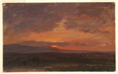Hudson Valley, New York with Sun Setting Behind the Catskill Mountains, 1855–65 by Frederic Edwin Church