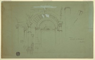 Interior, Temple at Mismiyeh, Syria, April 28, 1868 by Frederic Edwin Church