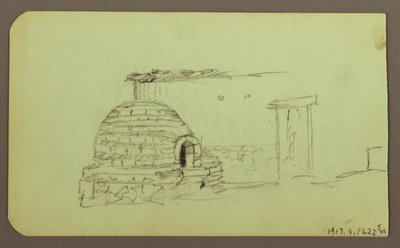 Itaccihuatl Peaks; Verso: Baking Oven, 1883 by Frederic Edwin Church