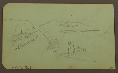 Landscape, Toluca; Verso: Mountain, Church, 1883 by Frederic Edwin Church