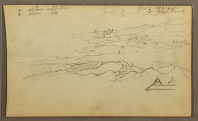 Landscape; Verso: Boat, Botanical Sketches, 1857 by Frederic Edwin Church