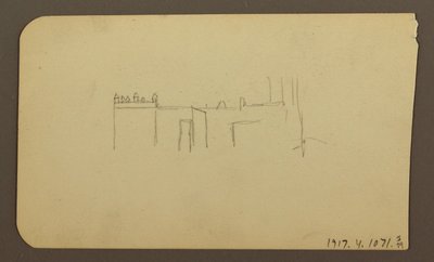 Landscape; Verso: Church, April 1885 by Frederic Edwin Church