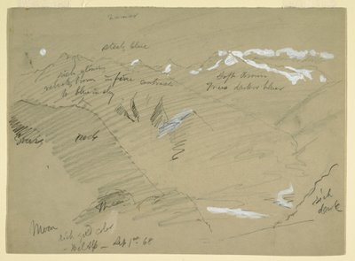 Landscapes in the Bernese Alps, near Bel Alp, Switzerland, September 1868 by Frederic Edwin Church