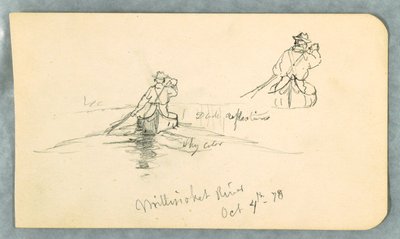 Man Paddling a Canoe on Millinoket River, October 4, 1878 by Frederic Edwin Church