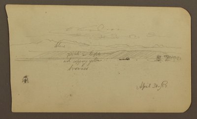 Mountain Landscape, Figure; Verso: Landscape, April 30, 1885 by Frederic Edwin Church