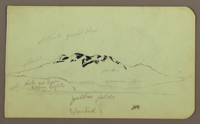 Mountain Landscape, "The Itaccihuatl"; Verso: Mountain Peaks, 1883 by Frederic Edwin Church