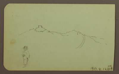 Mountain Landscape; Verso: Mountain Range, Figure, 1883 by Frederic Edwin Church