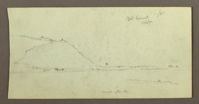 Mountain Looking Over Water, February possibly 1868 by Frederic Edwin Church