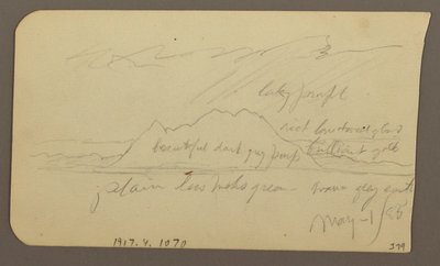 Mountain Peak; Verso: Rugged Range, May 1, 1885 by Frederic Edwin Church