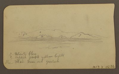 Mountains; Verso: Foothills and Mountain Range, December 21, 1885 by Frederic Edwin Church