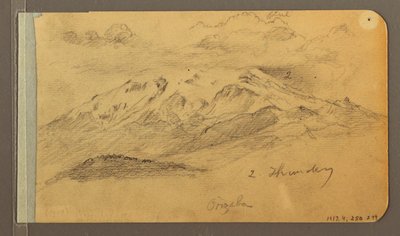 Orizaba; Verso: Cloudy sky, rooftop, 1889 by Frederic Edwin Church
