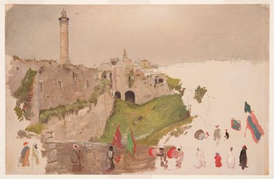 Parade Entering the City, Jaffa, early March 1868 by Frederic Edwin Church