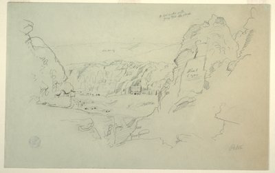 Petra, Jordan from the West, showing the Palace and the Corinthian Tombs, February 26, 1868 by Frederic Edwin Church