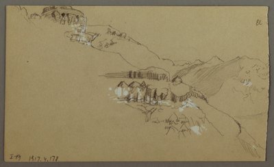 Right Part of a Sketch of El Yemen Valley, Arabia: Distant View, February 20, 1868 by Frederic Edwin Church