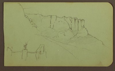 Rock Wall, Pilaster; Verso: Mountain Landscape, Figures, 1883 by Frederic Edwin Church