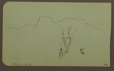 Rock Wall, Pilaster; Verso: Mountain Landscape, Figures, 1883 by Frederic Edwin Church