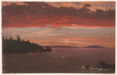 Schoodic Peninsula from Mount Desert at Sunrise, 1850-55 by Frederic Edwin Church
