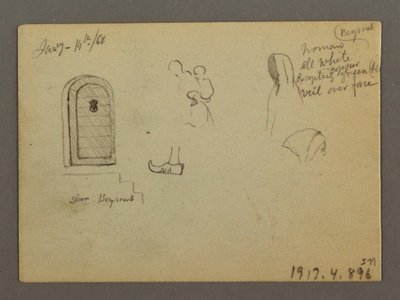 Sketches of a Domed Structure, Ship, and Stately House, January 1868 by Frederic Edwin Church