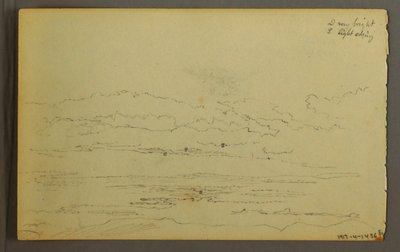 Sun Setting Behind Low Hills, 1845 by Frederic Edwin Church