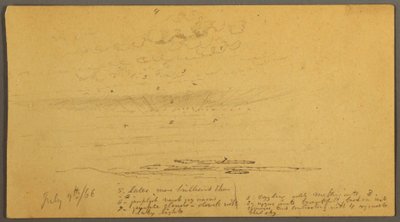Sunset Over Hills, July 9, 1866 by Frederic Edwin Church