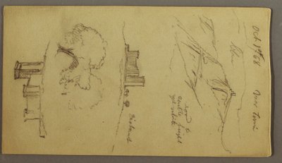 Three Studies of Castle on Hilltop, October 1, 1868 by Frederic Edwin Church